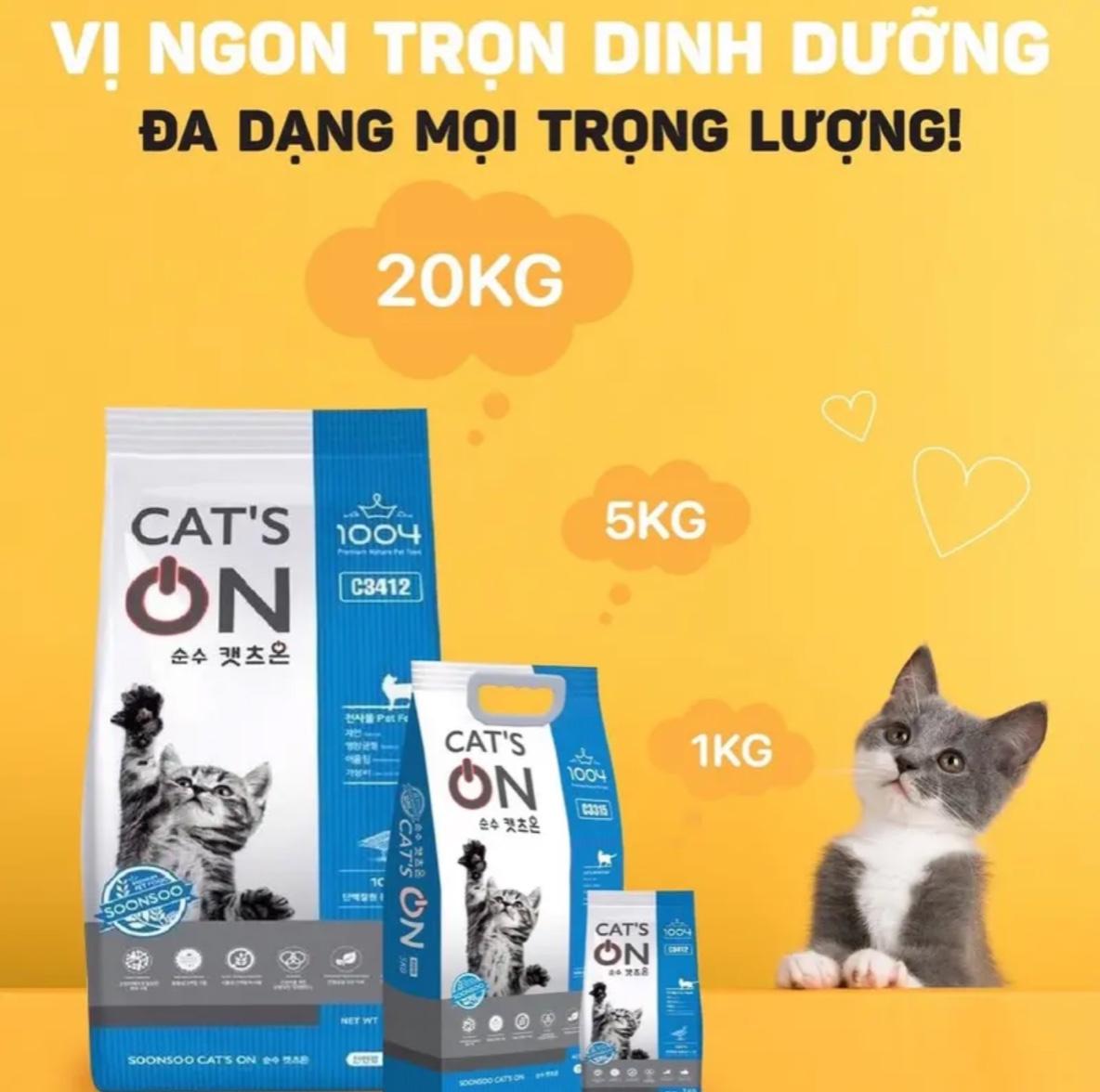 Hạt Cat's On Túi Chiết 1KG Dành Cho Mèo Mọi Lứa Tuổi