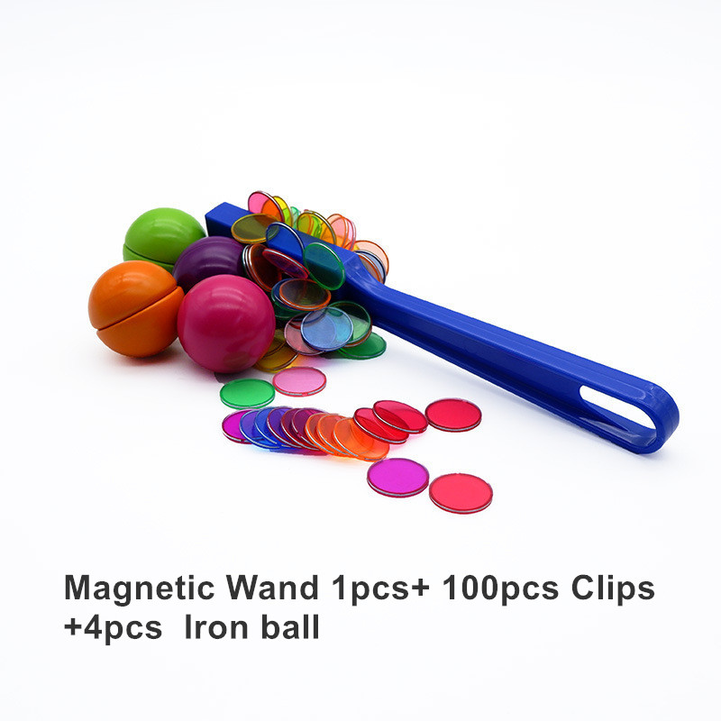 Magnetic Bingo Wand with 100pcs Chips Sets Math Learning Education Toys ...