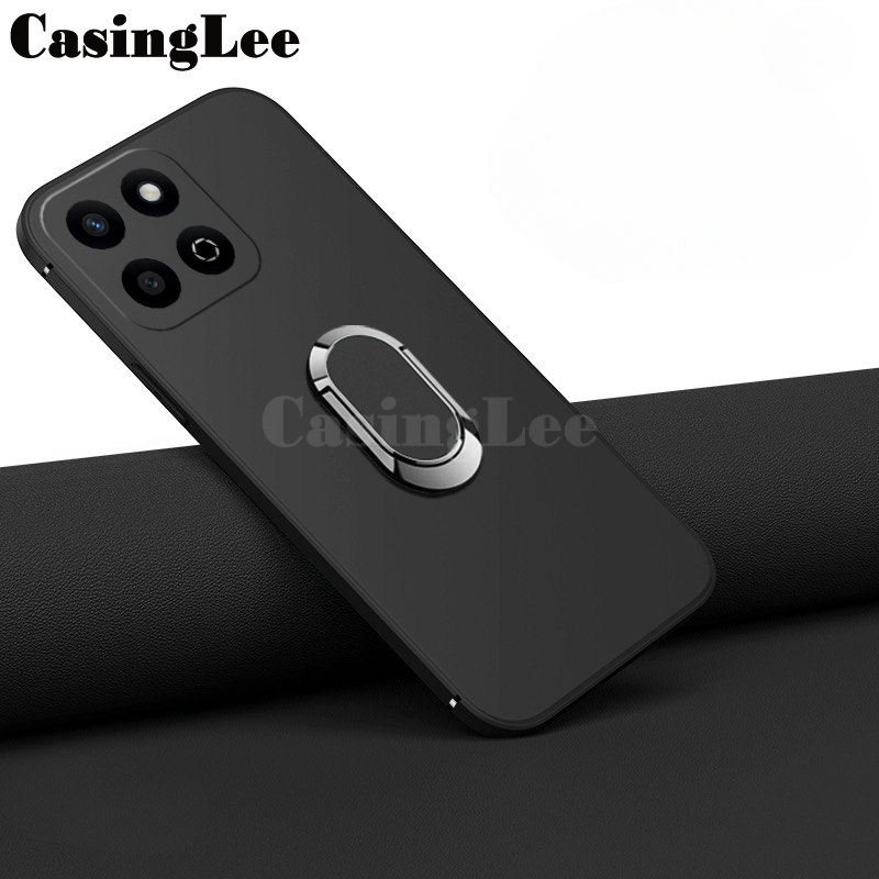 For Honor X7C Case Soft Silicone Matte Full Protector Shockproof Car Adsorb Holder Ring For Honor X7C Back cover Phone Cases.