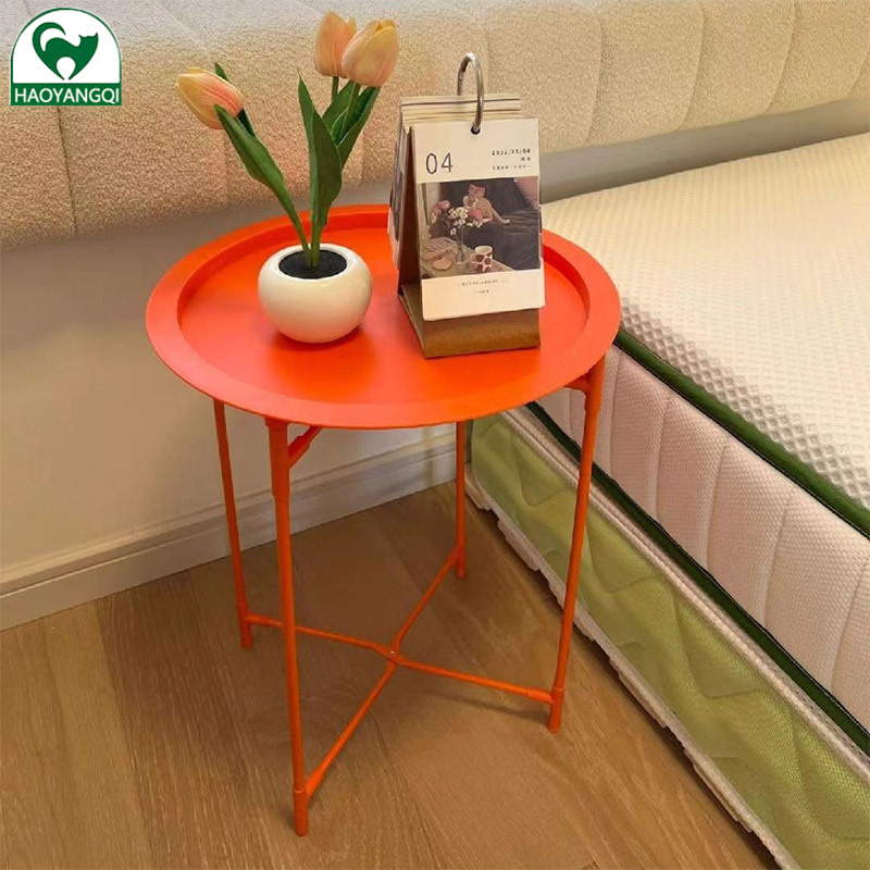 Multi-functional round table Mini folding tray table Simple creative sofa coffee table Bedroom small round table