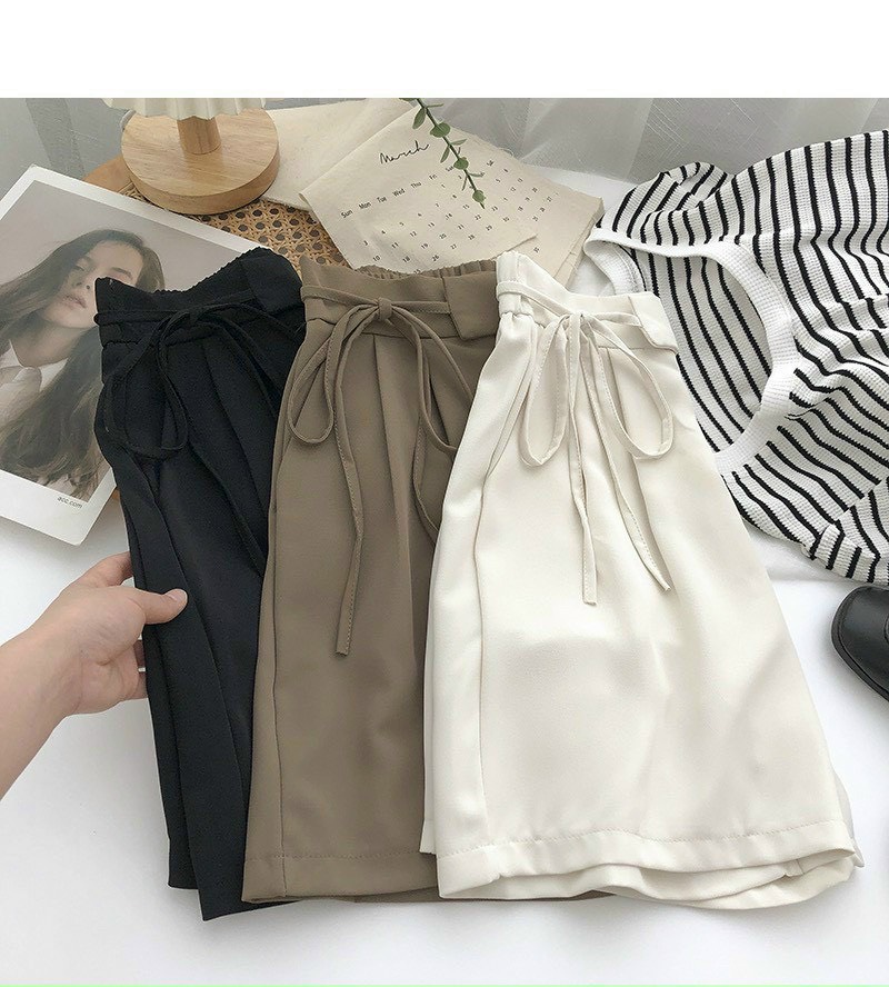 Quần ngố thắt dây eo chất chéo hàn