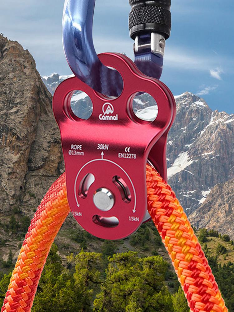 Climbing Pulley 30 KN Outdoor Rescue Sheave 3-Hole Double Bea Pulley  Mountainee Rescue Equipment 7075 Aviation Alumi