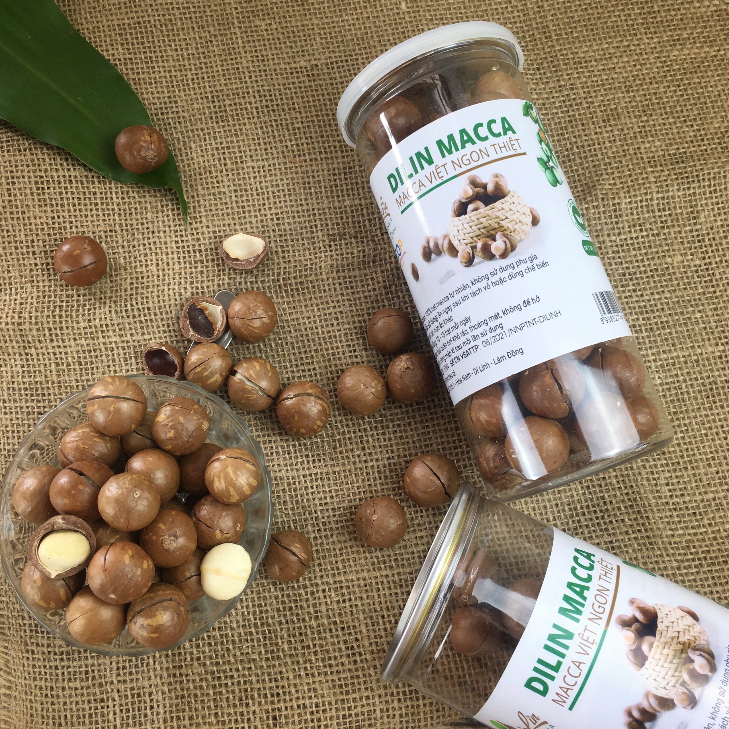 500g Lon Hạt Macca Sạch Di Linh Lâm Đồng
