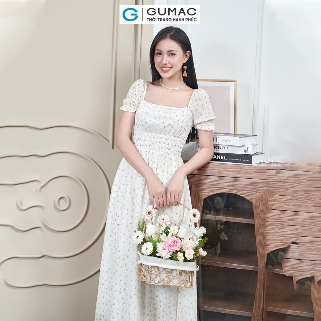 [15 - 17.6 |Voucher 8-15%] Đầm nữ maxi tay phồng thời trang GUMAC DE04017