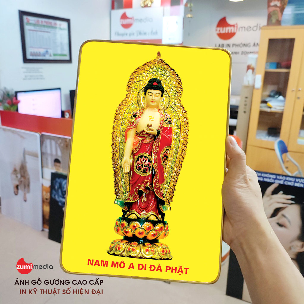 Tranh Phật budha a di da phat, gỗ gương cao cấp