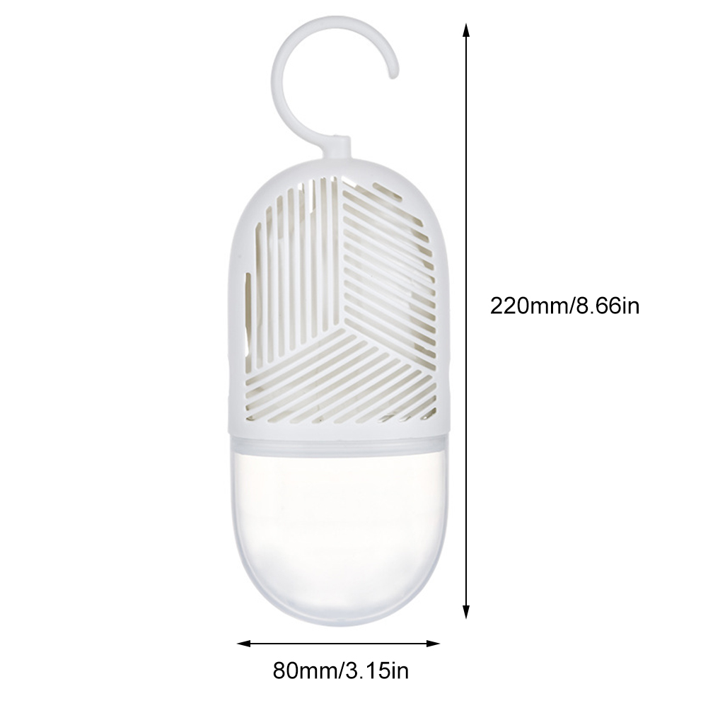 【Quality】 Clothes Dehumidification Box Reusable Hanging Dehumidifier Packs Anti-Mold with Water Collector&Hook for Wardrobe Closet Cabinet.