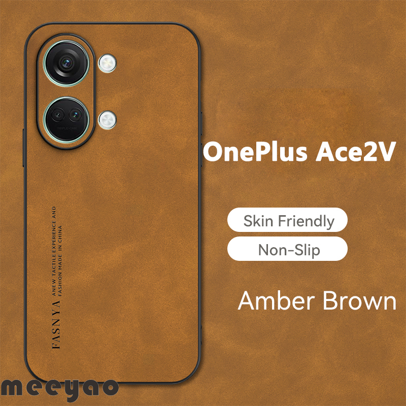 Case OnePlus Ace2V Soft Leather Phone Case Authentic Camera Protection Luxury Sheep Bark Cover For 1+ OnePlus ACE 2V PHP110
