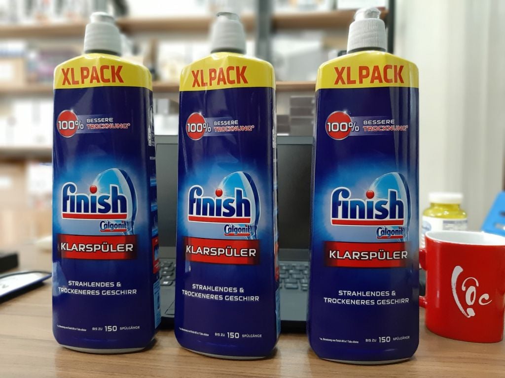 Nước làm bóng finish dùng cho máy rửa chén bát chai 750ml + Tặng viên finish