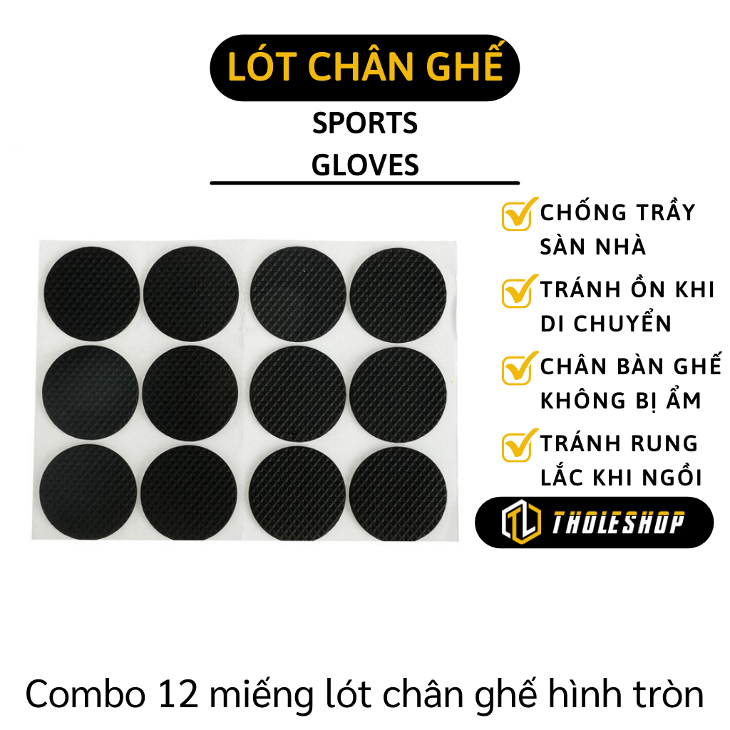 Miếng lót chân ghế hình tròn - Combo 12 miếng lót chân ghế hình tròn giúp bảo vệ sàn nhà - Vỉ miếng lót chống trầy xước mặt sàn gỗ
