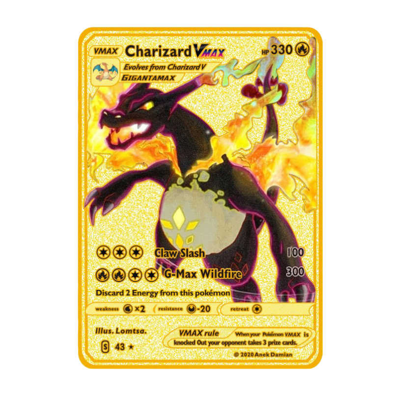 pokemon trading card game v heroes tin Charizard GX Gold Metal Card main image 1