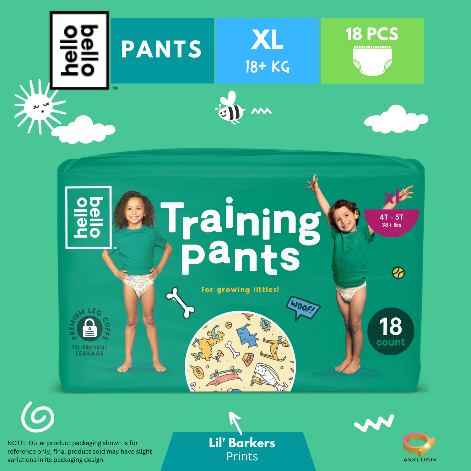 HELLO BELLO Training Pants XL/Size 6 (18+Kg) 18pcs Lil’ Barkers