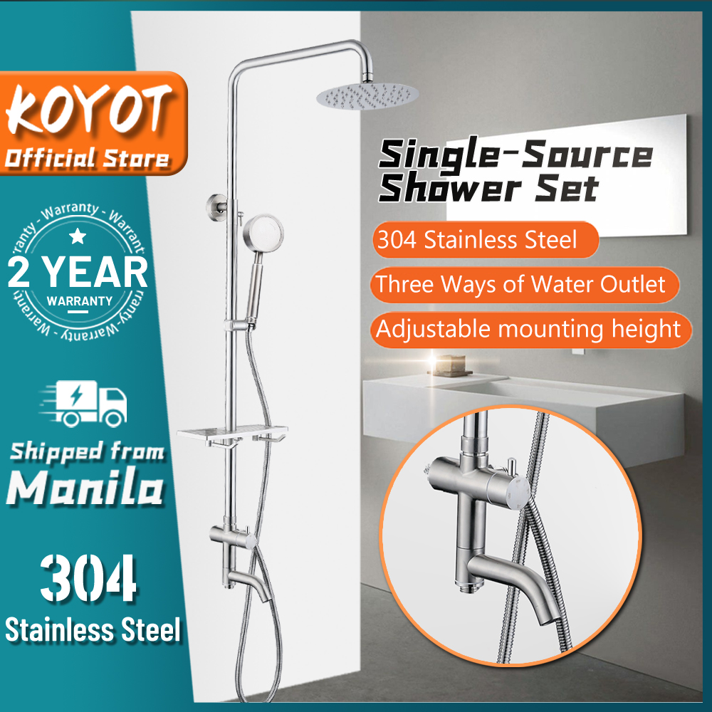 KOYOT 304 Stainless Steel Bathroom Single Cold Shower Set for Single Point Water Heater Side