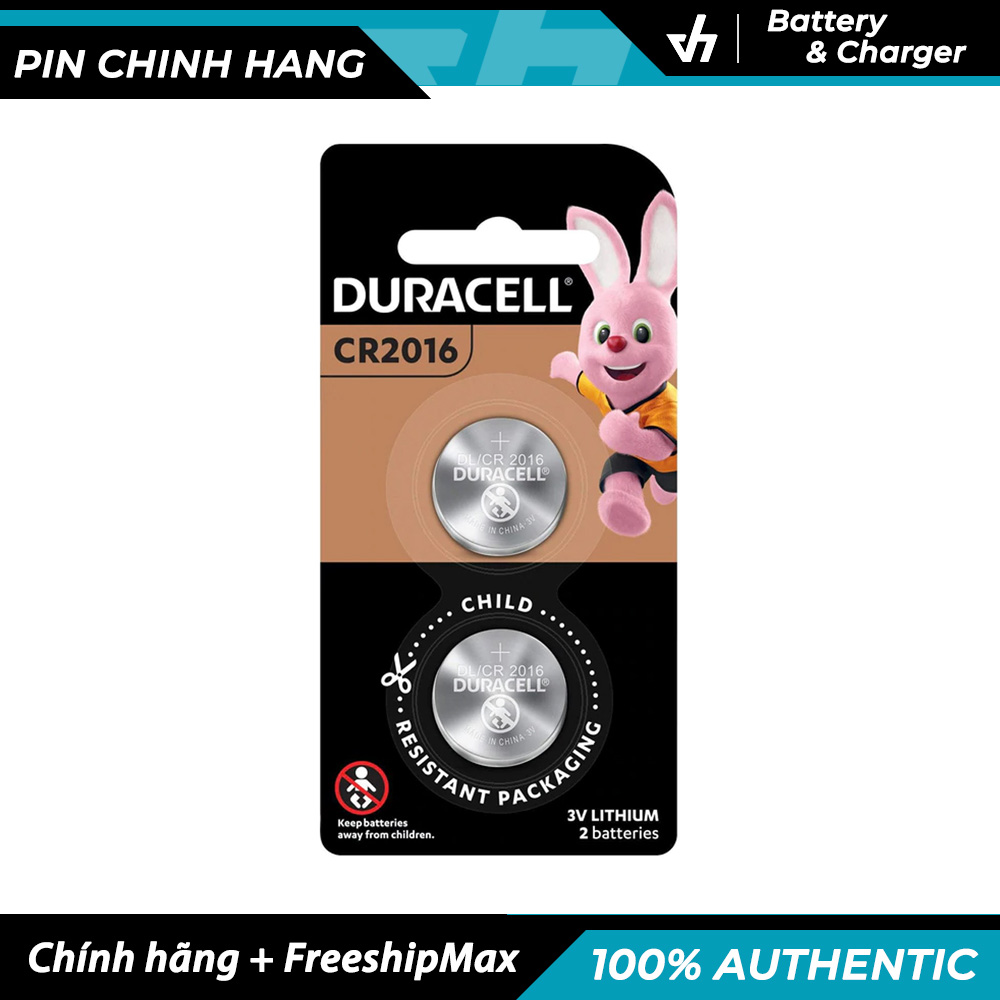 Vỉ 2 viên pin CR2016 Duracell chính hãng