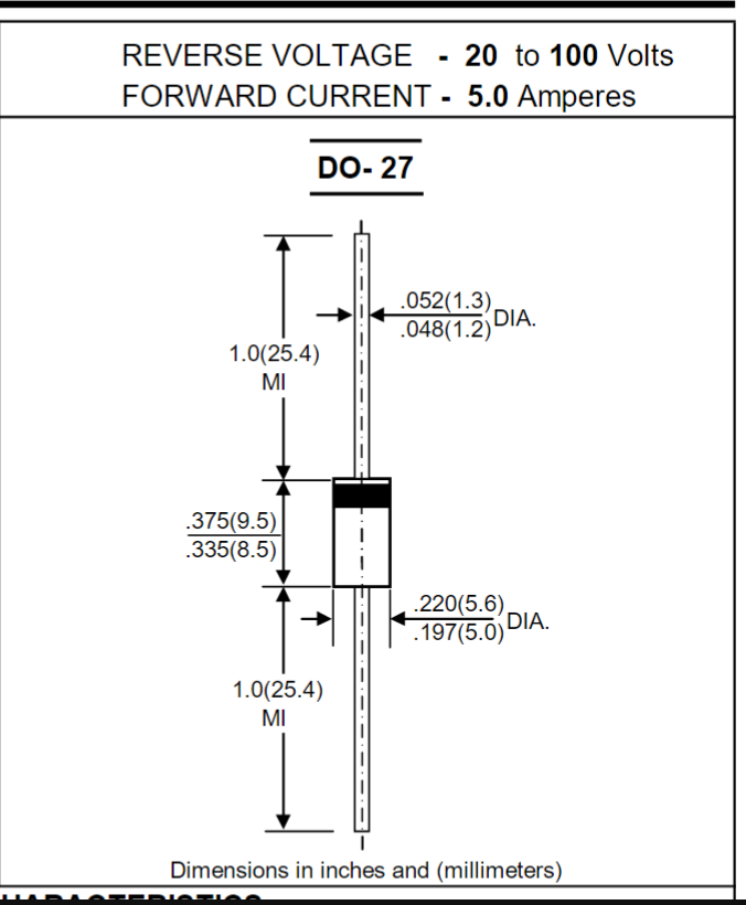 Điốt (diode) Schottky Các Loại: SR540 - SR560 - SR5100 - 1N5822