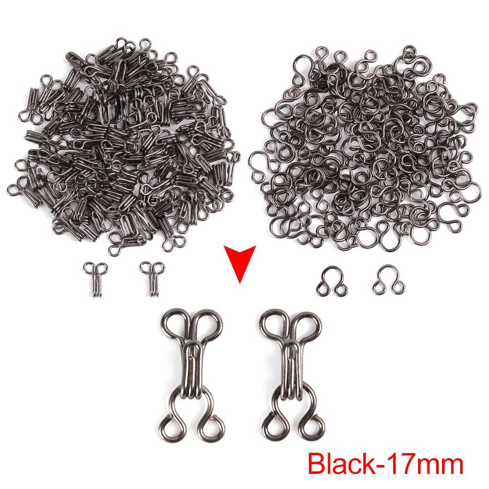 OKDEALS 100pcs Metal DIY Sewing Accessories Black/Silver Metal Buckle  Collar Invisible Button Clothing Sweater Buckles Underwear Sewing Hook