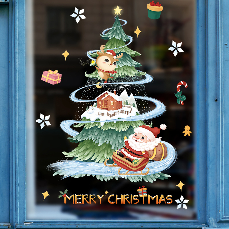 Decal noel – cây thông ngôi nhà tuyết ông già noel