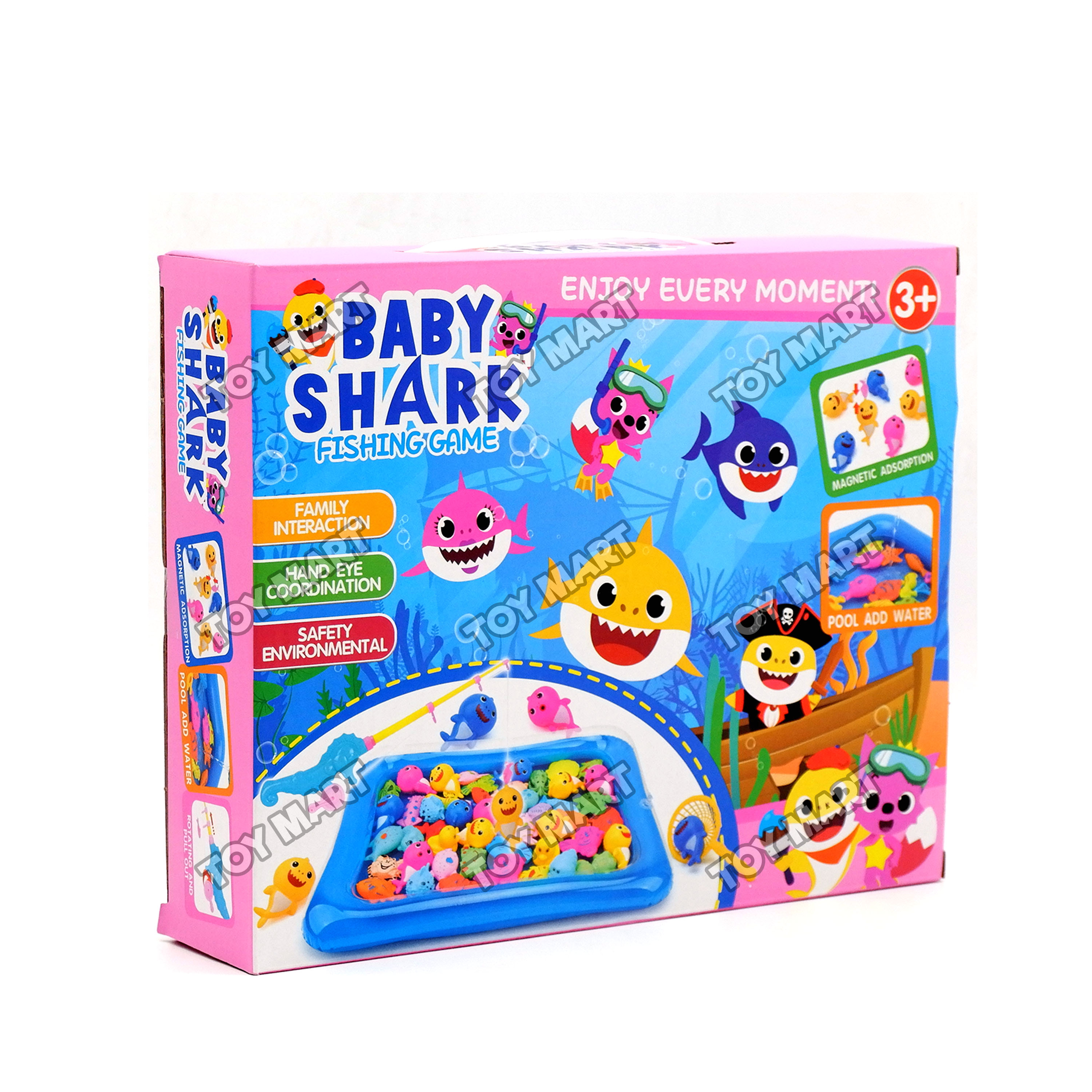 Baby Shark! Magnetic Fishing Game Floating Fish Toys Inflatable