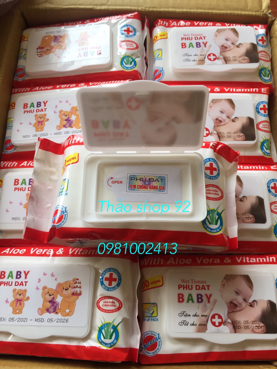 Khăn/giấy ướt baby phú đạt(1 gói)100 tờ