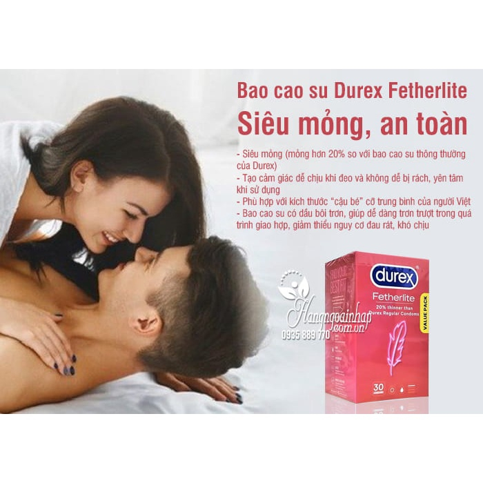 Bao cao su siêu mỏng Durex Fether Ultima NEW , bcs siêu mỏng chống xuất tinh sớm