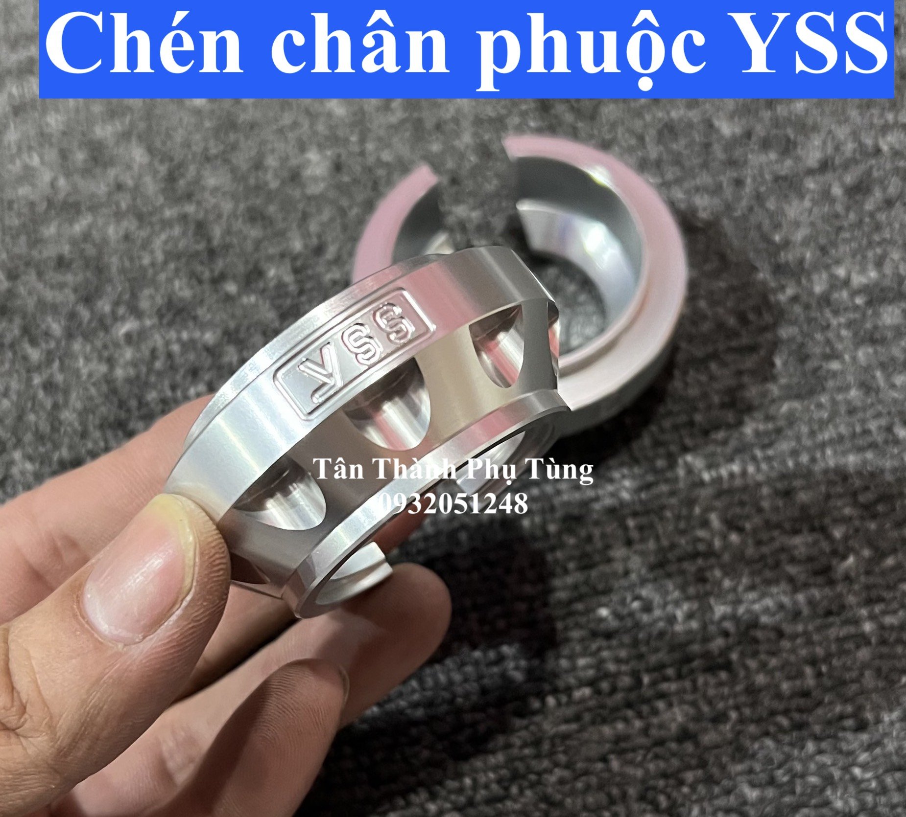 Chén chân phuộc CNC khắc chữ YSS ( loại 1) - 1 cặp