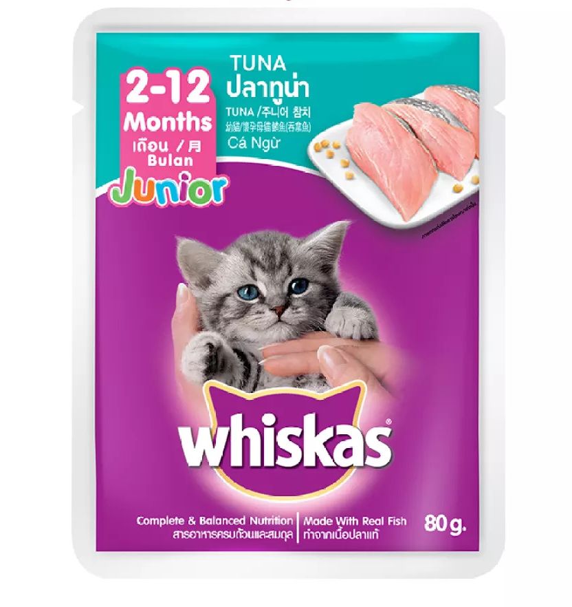 Pate Whiskas cho mèo con túi 80g