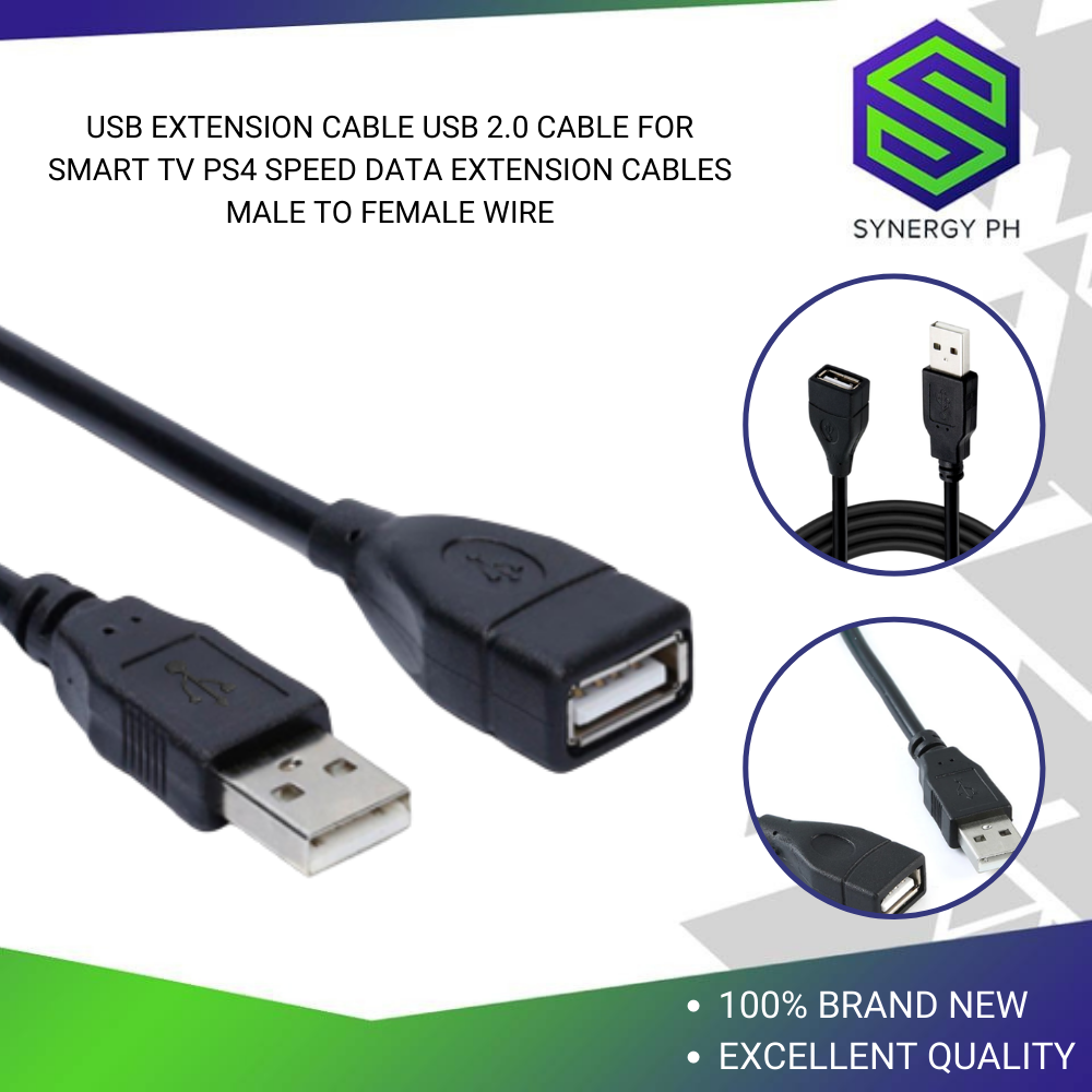 Synergy PH USB Extension Cable USB 2.0 cable for Smart TV PS4 Speed