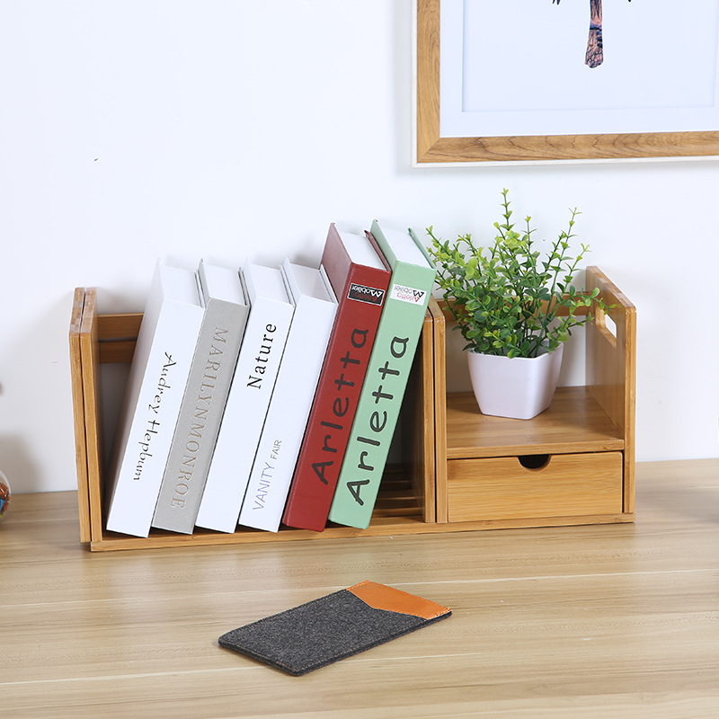 Small bookshelf with drawer office, table storage, simple desk bookshelf student bookshelf shelf