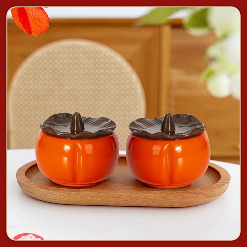 Plastic Jar Persimmon Shape Storage Jar Household Small Jar Savings Jar Tea Container Tea Storage