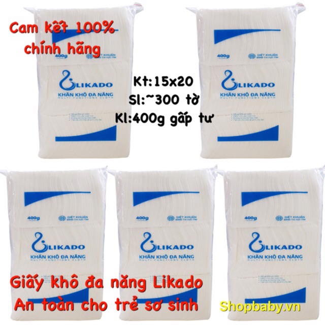 Khăn giấy đa năng Likado 400g an toàn cho bé và gia đình