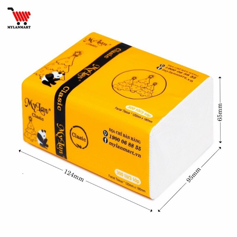 [HCM]Lốc 10 bịch khăn giấy rút Mỹ Lan Gấu Trúc