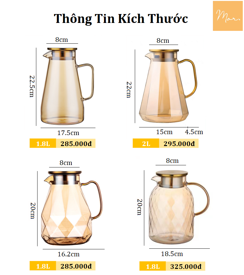 Bình nước thủy tinh chịu nhiệt cao cấp