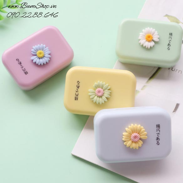 Khay gương đựng lens cúc mini SIÊU XINH