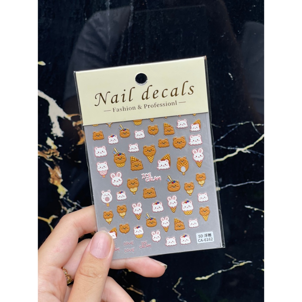 Sticker 5D dán móng cao cấp Hàn Quốc