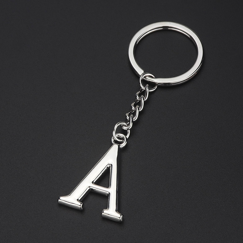 🔥🔥🔥Sarawake Creative Alphabet Pendant Fashion 26 Letters Alphabet Initial Keyring 26 Capital English Letters Metal Key Chain Surname Initials Couple Pendant Men's And Women's