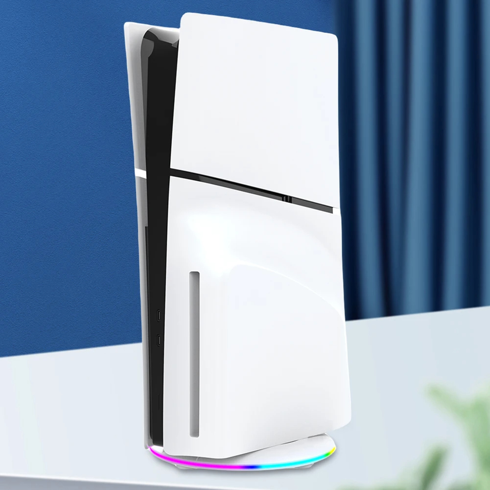 Gaming Console Vertical Stand Universal Design Vertical Stand Ps5 Slim Vertical Stand with Rgb Light Stable Base Stand for Gaming Console Easy Installation Universal Design