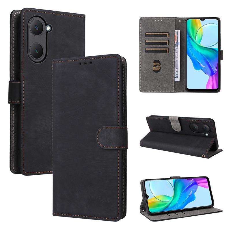 Vivo Y18e 4G/Y28S 5G Wallet Phone Case with RFID Blocking Credit Card Holder, PU Leather Flip Folio Case Wallet with Kickstand Protective Case