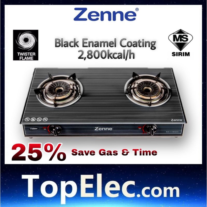 Zenne Gas Cooker GST211 GST211G Table Top Gas Cooker Tempered Glass