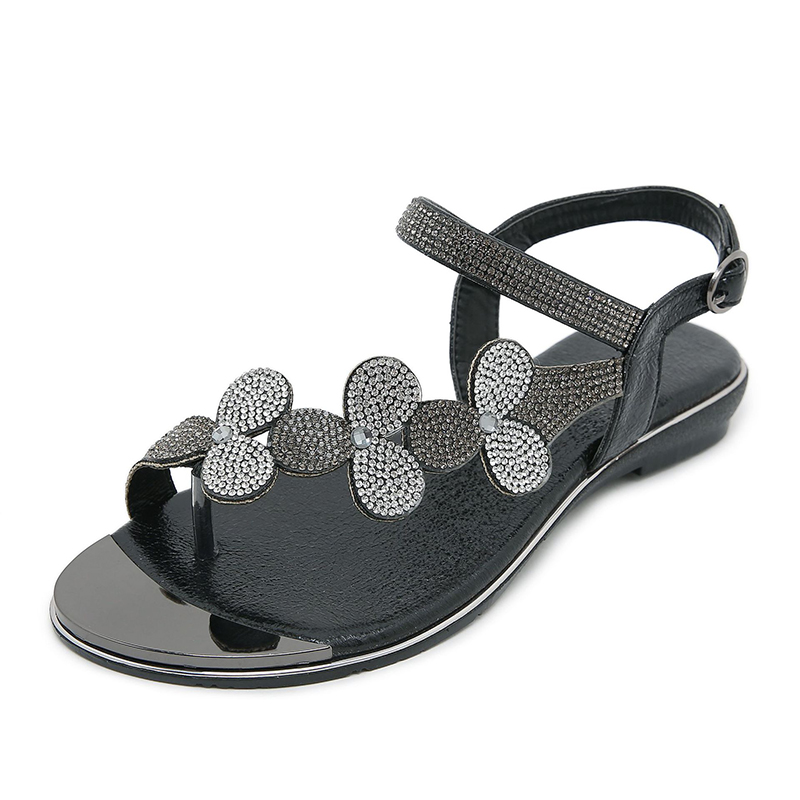 Fashion rhinestone women's comfortable hundreds of flat sandals
