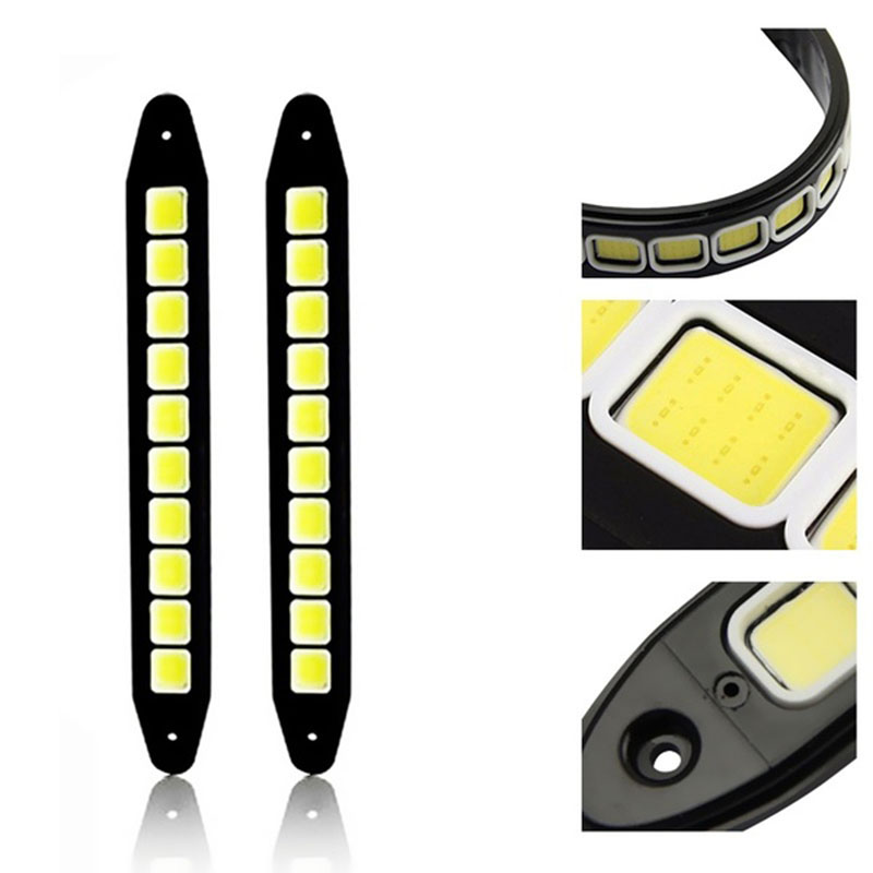 1X 10LED 12V Daytime Running Light DRL COB Strip Lamp Fog Car Driving Waterproof. 