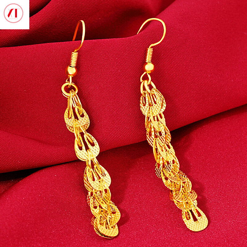 XT Jewellery Korea 24k Phoenix Tail Earrings Gold Plated Fashion Woman
