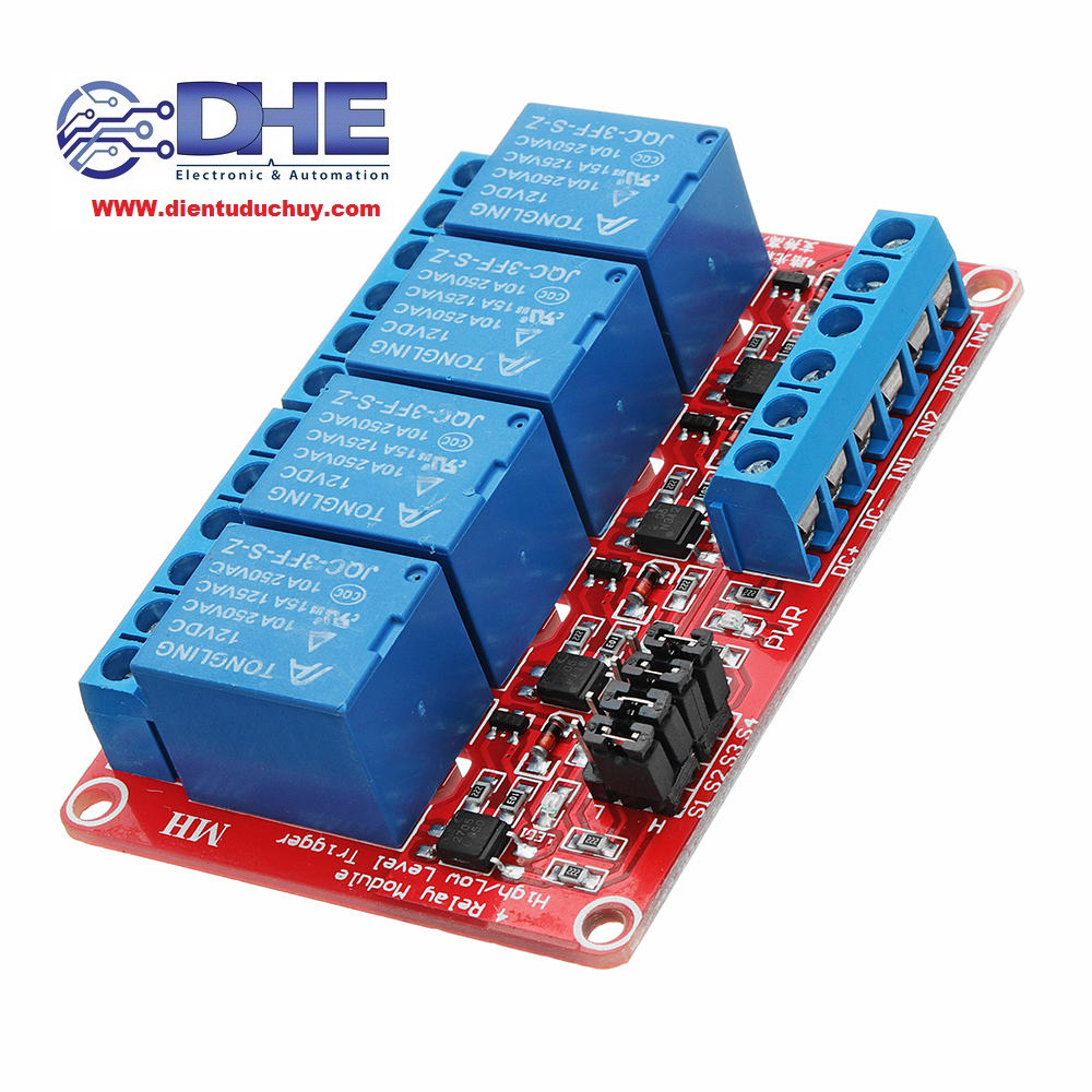 MODULE 4 RELAY 5V-10A CÓ JUMPER HIGH/LOW - OPTO CÁCH LY