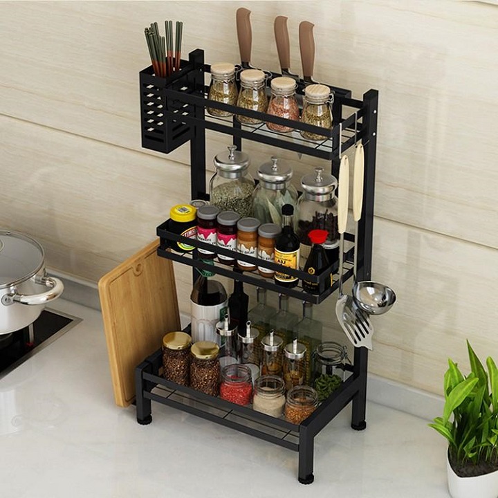Kệ để gia vị đa năng - kệ gia vị khung thép sơn tĩnh điện cao cấp - kệ gia vị đa năng, kệ bếp cao cấp