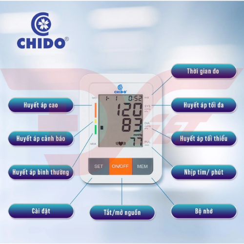 Máy đo huyết áp CHIDO Model 2022 PG - 800B31