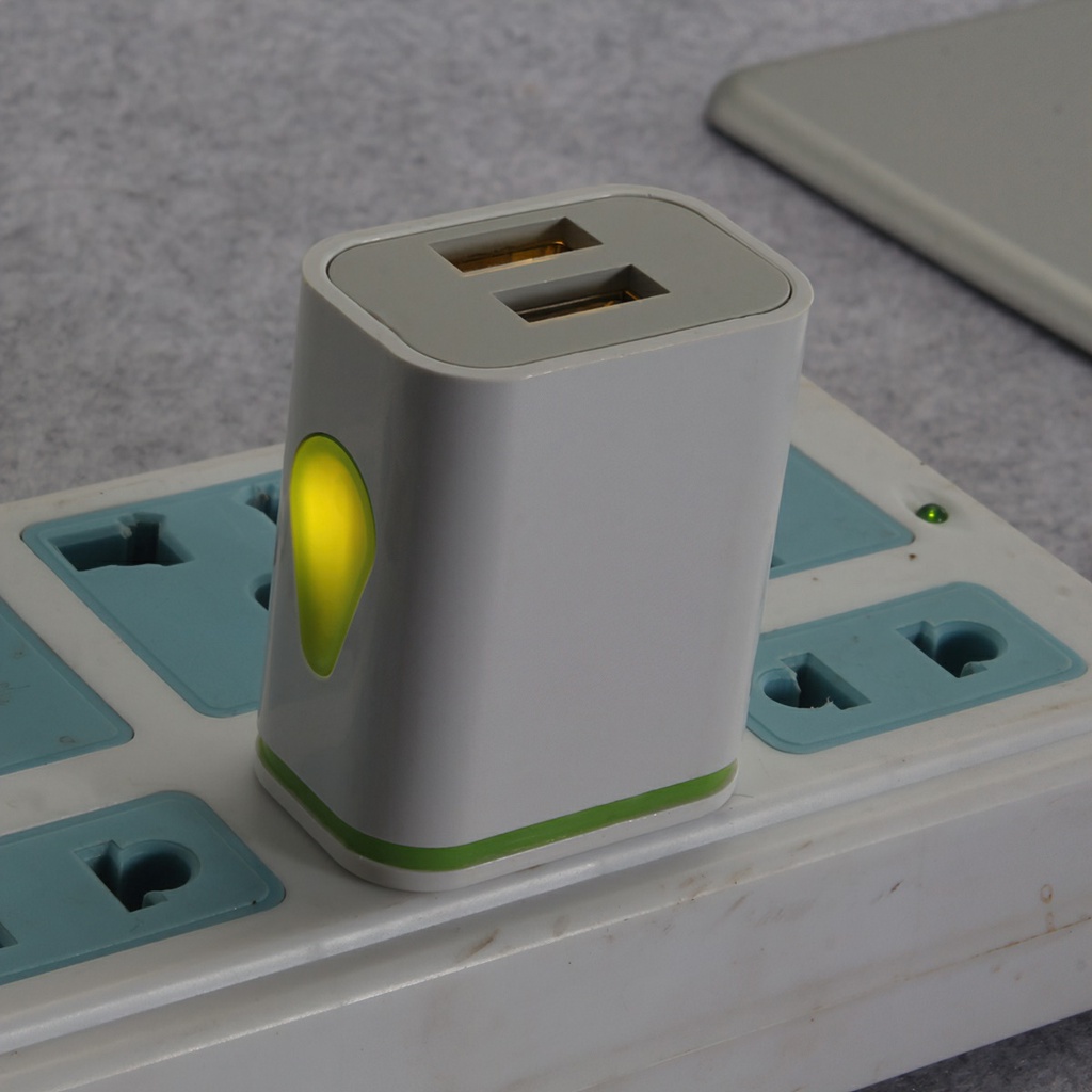 5V 2.1A type-in led light 2 Port USB wall adapter charger