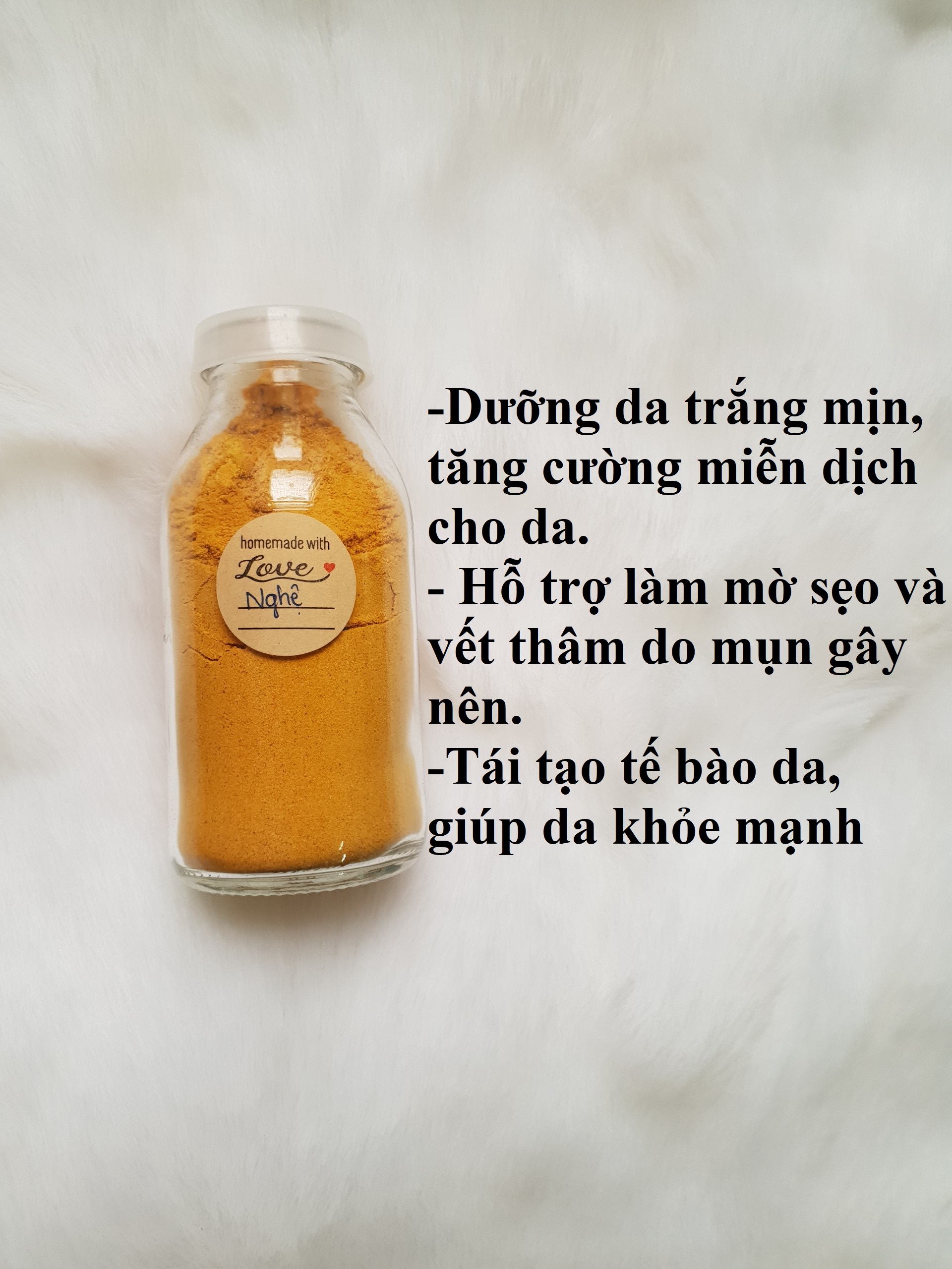 Bột Nghệ Vàng Mờ Thâm, Dưỡng trắng lọ 50g