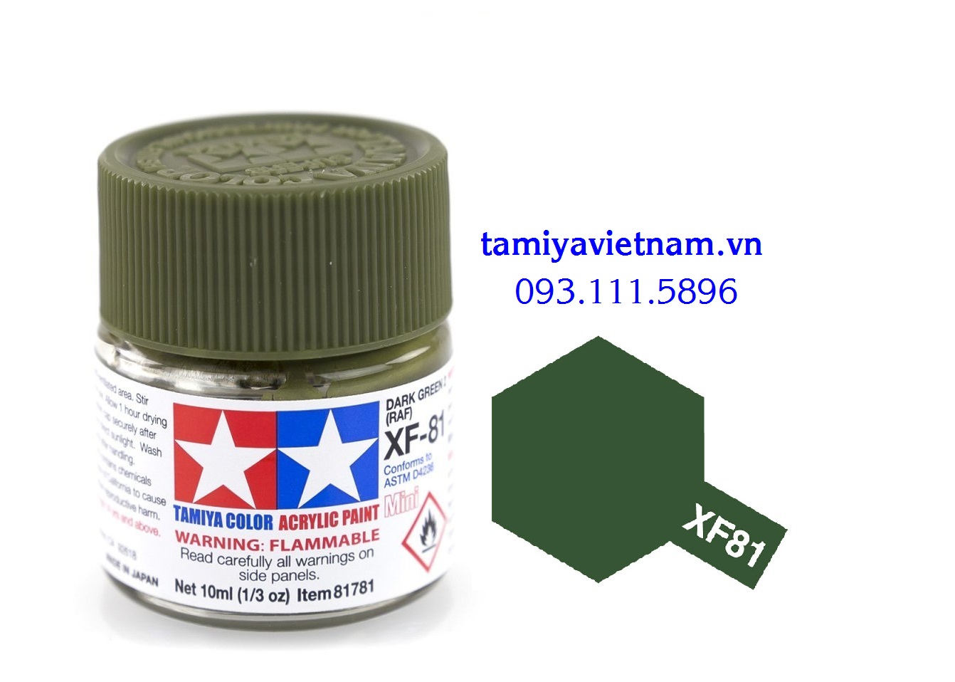 Acrylic ( XF81 ~ XF93  ) sơn mô hình gốc nước 10ML Tamiya
