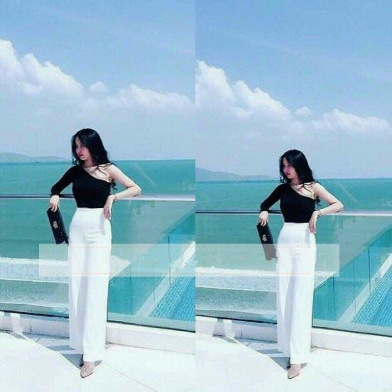 Áo thun lệch vai dài tay 1 ống sexy