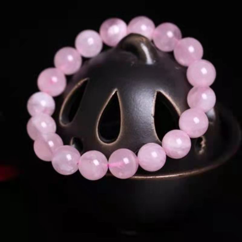 Natural pink Crystal Bracelet Rose quartz Bracelet Round beads beautiful