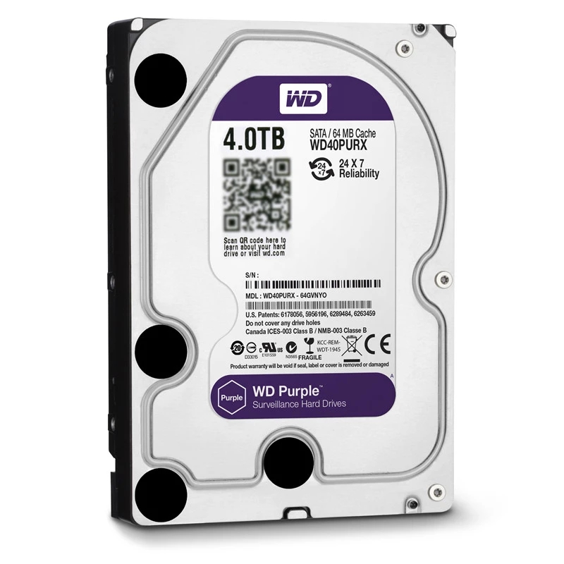 WD Purple 4TB Surveillance Internal Hard Drive Disk 3.5 64M Cache SATA III 6Gb/s 1TB 2TB 3TB HDD HD Harddisk for CCTV DVR NVR. 