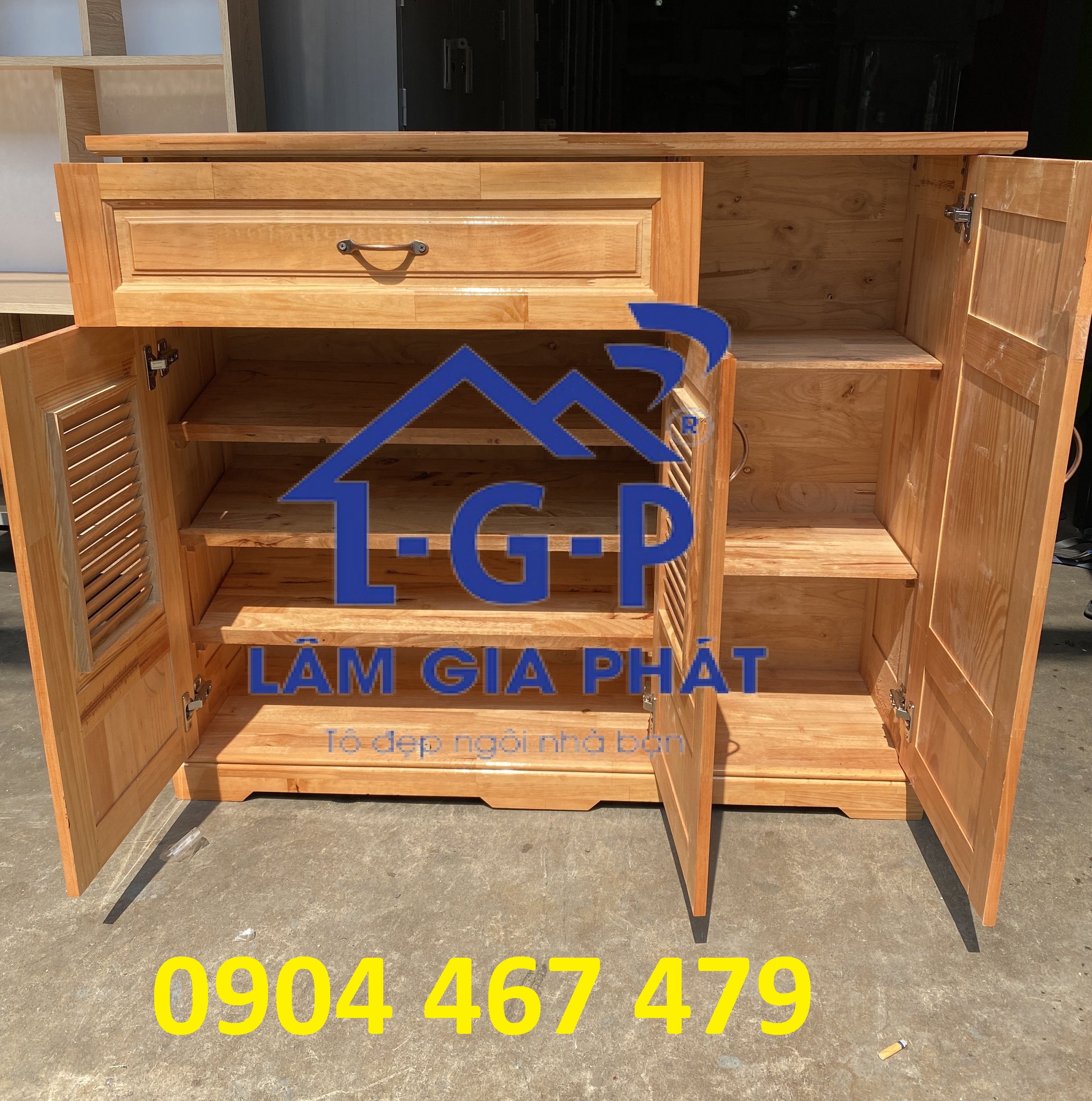 Tủ giày gỗ thông - tủ đựng giày rộng 1m2 mới